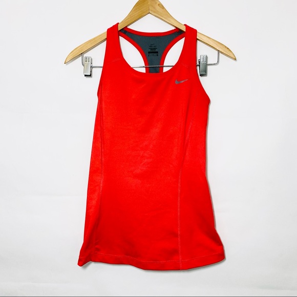 Nike Tops - Nike dri fit racerback red built in bra work out tank top
